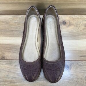 Musse & Cloud‎ Embroidered Flats 10 EU 41 Brown Leather Boho Festival Everyday